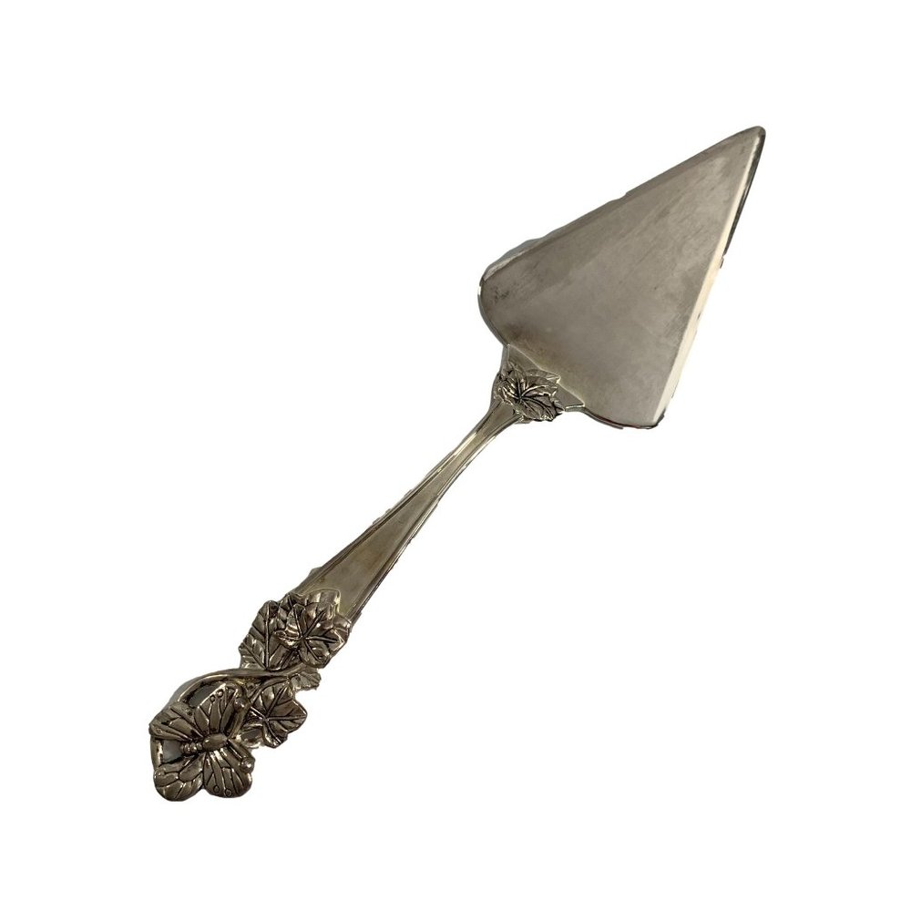 Studio Silverplate Silver Plate Cake Server Ornate Butterfly Handle 9.75" Long